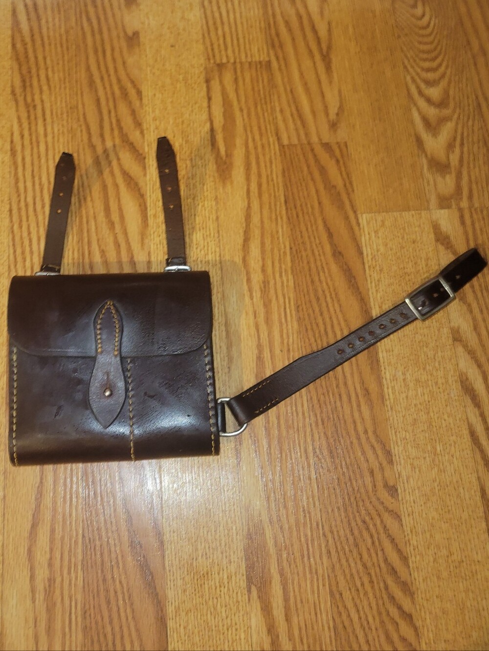 Men's Dark Brown Leather Belt Pouch Bag